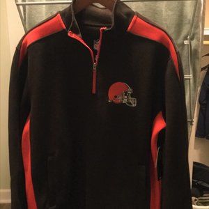 Cleveland Browns 1/4 zip knit sweater jacket NWT